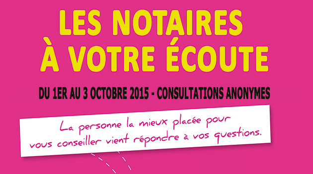 Les notaires consultent gratuitement début octobre ! Les notaires consultent gratuitement début octobre !